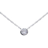 .22ct G SI 14K White Gold Diamond Solitaire Pendant Necklace 18" Long Chain