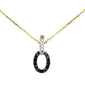 .20ct G SI 14K Yellow Gold Black & White Diamond Pendant Necklace 18" Long Chain