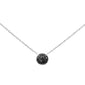 .10ct G SI 14K White Gold Black Diamond Round Pendant Necklace 18" Long Chain