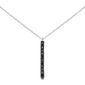 .18ct G SI 14K White Gold Black Diamond Drop Pendant Necklace 18" Long Chain