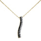 .23ct G SI 14K Yellow Gold Black Diamond Drop Pendant Necklace 18" Long Chain