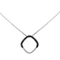 .20ct G SI 14K White Gold Black Diamond Pendant Necklace 18" Long Chain
