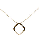 .20ct G SI 14K Yellow Gold Black & White Diamond Pendant Necklace 18" Long Chain