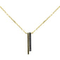 .06ct G SI 14K Yellow Gold Black Diamond Pendant Necklace 18" Long Chain