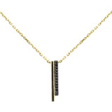 .06ct G SI 14K Yellow Gold Black Diamond Pendant Necklace 18" Long Chain