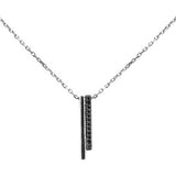 .06ct G SI 14K White Gold Black Diamond Pendant Necklace 18" Long Chain