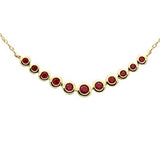 .30ct G SI 14K Yellow Gold Ruby Gemstones Pendant Necklace 18" Long Chain