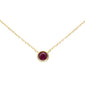 .28ct G SI 14K Yellow Gold Ruby Gemstones Solitaire Pendant Necklace 18" Long Chain