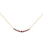 .30ct G SI 14K Yellow Gold Diamond & Ruby Gemstones Pendant Necklace 18" Long Chain