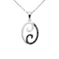 <span style="color:purple">SPECIAL!</span> .33ct G SI 14K White Gold Black Diamond Pendant Necklace 18" Long Chain