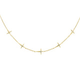 <span>¡LIQUIDACIÓN DE DIAMANTES! </span> Colgante de cruz de diamantes de oro amarillo de 14K, .07ct G SI, con cadena de 16+2" de largo