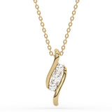 <span style="color:purple">¡ESPECIAL!</span>.25ct G SI Colgante de Oro Amarillo 14K con Tres Piedras de Diamante Collar con Cadena de 18" de Largo