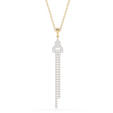 .88ct G SI 14K Yellow Gold Diamond Drop Pendant Necklace 18" Long Chain