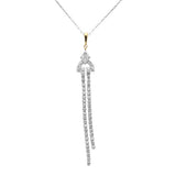 .88ct G SI 14K Yellow Gold Diamond Drop Pendant Necklace 18" Long Chain