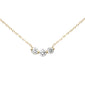 <span style="color:purple">SPECIAL!</span>.25ct G SI 14K Yellow Gold Three Stone Diamond Pendant Necklace  18" Long Chain
