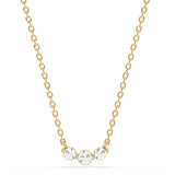 <span style="color:purple">¡ESPECIAL!</span> Collar con colgante de tres diamantes de .25 ct, color G, pureza SI, oro amarillo de 14K, cadena de 45.72 cm de largo