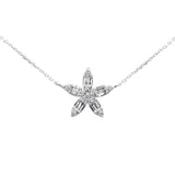 <span style="color:purple">¡ESPECIAL!</span>.25ct G SI Colgante de Oro Blanco de 14K con Diamantes Redondos y Baguette, Collar de 18" de Largo