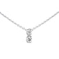 <span style="color:purple">SPECIAL!</span>.25ct G SI 14K White Gold Two Stone Diamond Pendant Necklace  14+2" Ext. Chain