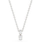 <span style="color:purple">SPECIAL!</span>.25ct G SI 14K White Gold Two Stone Diamond Pendant Necklace  14+2" Ext. Chain