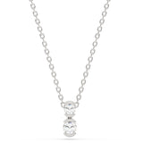 .25ct G SI 14K White Gold Two Stone Diamond Pendant Necklace  14+2" Ext. Chain
