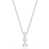 .33ct G SI 14K White Gold Three Stone Diamond Pendant Necklace  18" Long Chain