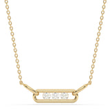 <span style="color:purple">¡ESPECIAL!</span> Colgante de oro amarillo de 14 quilates con diamantes de tres piedras de 0,33 ct G SI y cadena de 18 pulgadas