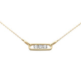 <span style="color:purple">¡ESPECIAL!</span> Colgante de oro amarillo de 14 quilates con diamantes de tres piedras de 0,33 ct G SI y cadena de 18 pulgadas