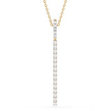 .50ct G SI 14K Yellow Gold Diamond Drop Pendant Necklace 18" Long Chain