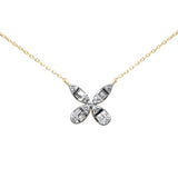 .20ct G SI 14K Yellow Gold Round & Baguette Diamond Pendant Necklace 18" Long Chain