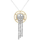 <span style="color:purple">SPECIAL!</span>1.25ct G SI 14K Yellow Gold Diamond Beaded Drop Pendant Necklace  18" Long Chain