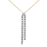 .95ct G SI 14K Yellow Gold Diamond Drop Pendant Necklace 14+2" Ext. Chain