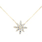 <span style="color:purple">SPECIAL!</span>.33ct G SI 14K Yellow Gold Diamond Starburst Pendant Necklace 18" Long Chain