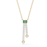1.37ct G SI 14K Yellow Gold Diamond & Emerald Gemstones Pendant Necklace 14+2" Ext. Chain