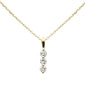 .20ct G SI 14K Yellow Gold Three Stone Diamond Pendant Necklace  18" Long Chain