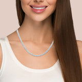 <span style="color:purple">¡ESPECIAL!</span> Collar con colgante de doble capa de diamantes de oro blanco de 14K, 4.52ct G SI, 40.64 cm de largo