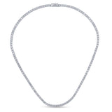 4.53ct G SI 14K White Gold Diamond Beaded Tennis Pendant Necklace 16" Long