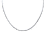 4.53ct G SI 14K White Gold Diamond Beaded Tennis Pendant Necklace 16" Long