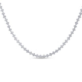 5.21ct G SI 14K White Gold Diamond Flower Necklace 16" Long