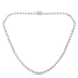5.21ct G SI 14K White Gold Diamond Flower Necklace 16" Long