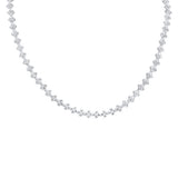 5.21ct G SI 14K White Gold Diamond Flower Necklace 16" Long