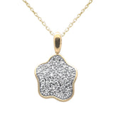 .49ct G SI 14K Yellow Gold Diamond Dome Pendant Necklace 18" Long Chain
