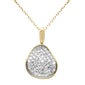 <span style="color:purple">SPECIAL!</span>.49ct G SI 14K Yellow Gold Diamond Dome Pendant Necklace 18" Long Chain