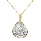 .49ct G SI 14K Yellow Gold Diamond Dome Pendant Necklace 18" Long Chain