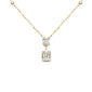 <span style="color:purple">SPECIAL!</span> .37ct G SI 14K Yellow Gold Round & Baguette Diamond Pendant Necklace 16+2" Ext Long