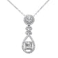 <span style="color:purple">SPECIAL!</span> .53ct G SI 14K White Gold Diamond Pendant Necklace 18" Long Chain