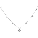 .44ct G SI 14K White Gold Round & Baguette Diamond Pendant Necklace 16+2" Ext Long