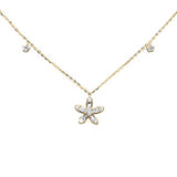 <span style="color:purple">SPECIAL!</span> .44ct G SI 14K Yellow Gold Round & Baguette Diamond Pendant Necklace 16+2" Ext Long