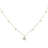 <span style="color:purple">SPECIAL!</span> .44ct G SI 14K Yellow Gold Round & Baguette Diamond Pendant Necklace 16+2" Ext Long