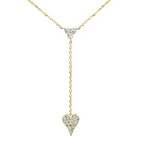 <span>¡LIQUIDACIÓN DE DIAMANTES! </span>Collar con colgante de gota de oro amarillo de 14 quilates con forma de corazón de diamante de 0,17 ct G SI de 16+2" de largo