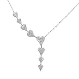 <span style="color:purple">SPECIAL!</span> .81ct G SI 14K White Gold Diamond Heart Shape Drop Pendant Necklace  16+2" Ext Long